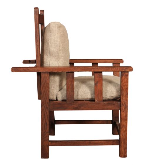PAIR OF SOLID OAK RECLINING CHILDRENS ARMCHAIRS - ADDITIONAL PHOTO 3