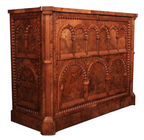 fig 1. Rare Burr Walnut Side Cabinet