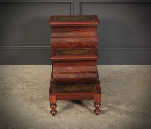 VICTORIAN MAHOGANY LIBRARY STEPS - ADDITIONAL PHOTO 1