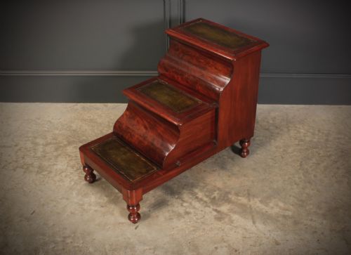 VICTORIAN MAHOGANY LIBRARY STEPS - ADDITIONAL PHOTO 3
