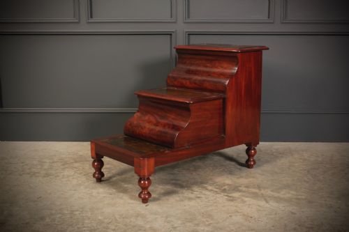 VICTORIAN MAHOGANY LIBRARY STEPS - ADDITIONAL PHOTO 5