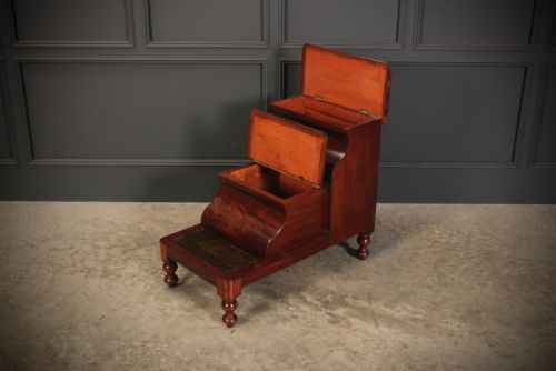 VICTORIAN MAHOGANY LIBRARY STEPS - ADDITIONAL PHOTO 6