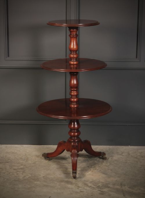 GEORGIAN MAHOGANY 3 TIER DUMB WAITER - ADDITIONAL PHOTO 1