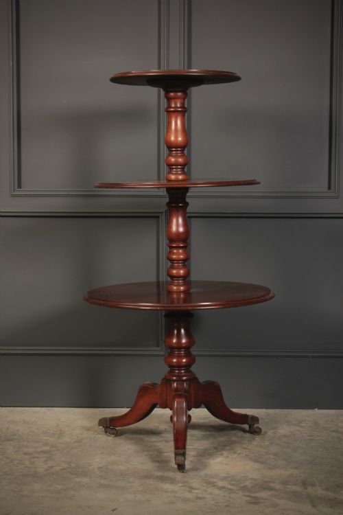 GEORGIAN MAHOGANY 3 TIER DUMB WAITER - ADDITIONAL PHOTO 2