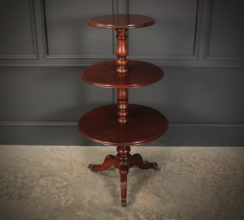 GEORGIAN MAHOGANY 3 TIER DUMB WAITER - ADDITIONAL PHOTO 3