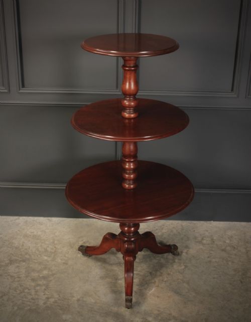 GEORGIAN MAHOGANY 3 TIER DUMB WAITER - ADDITIONAL PHOTO 4