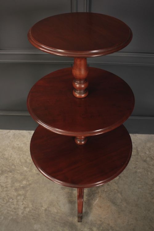 GEORGIAN MAHOGANY 3 TIER DUMB WAITER - ADDITIONAL PHOTO 5