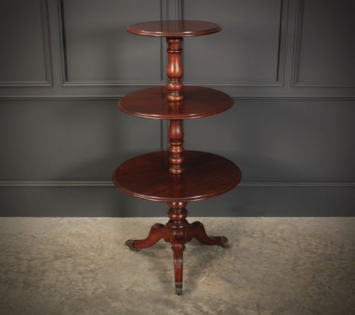GEORGIAN MAHOGANY 3 TIER DUMB WAITER - ADDITIONAL PHOTO 6
