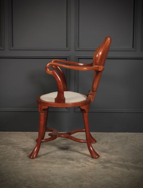 EDWARDIAN INLAID MAHOGANY ARMCHAIR - ADDITIONAL PHOTO 7
