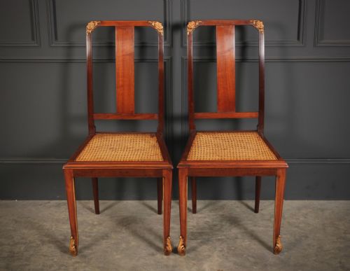 PAIR OF GILT WALNUT BEDROOM CHAIRS - ADDITIONAL PHOTO 5