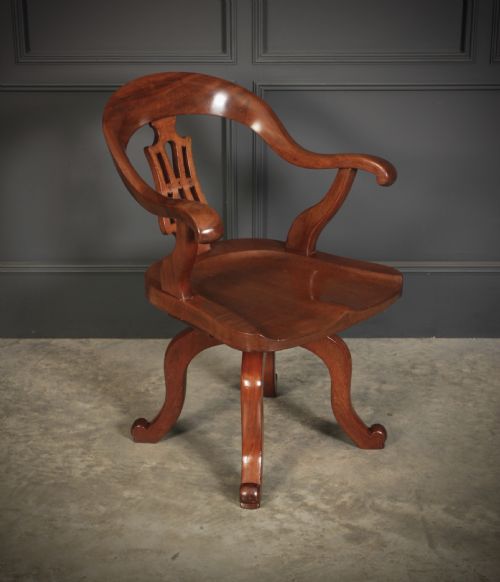 VICTORIAN MAHOGANY SWIVEL DESK CHAIR