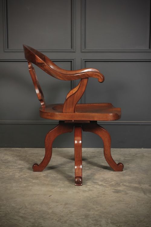 VICTORIAN MAHOGANY SWIVEL DESK CHAIR - ADDITIONAL PHOTO 7