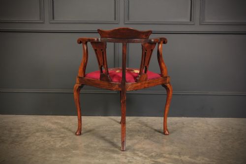 MARQUETRY INLAID ROSEWOOD CORNER CHAIR - ADDITIONAL PHOTO 10