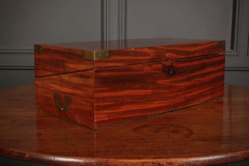 VICTORIAN MAHOGANY MILITARY STYLE WRITING SLOPE - ADDITIONAL PHOTO 1
