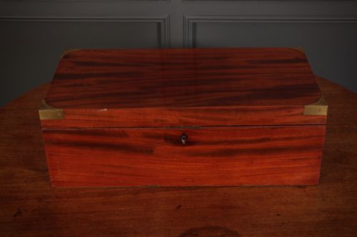 VICTORIAN MAHOGANY MILITARY STYLE WRITING SLOPE - ADDITIONAL PHOTO 3