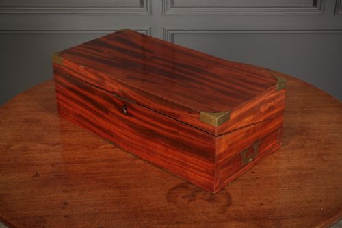 VICTORIAN MAHOGANY MILITARY STYLE WRITING SLOPE - ADDITIONAL PHOTO 4