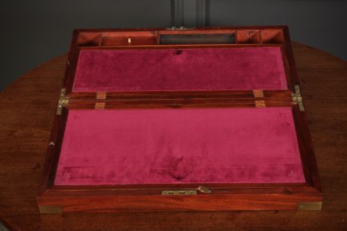 VICTORIAN MAHOGANY MILITARY STYLE WRITING SLOPE - ADDITIONAL PHOTO 7