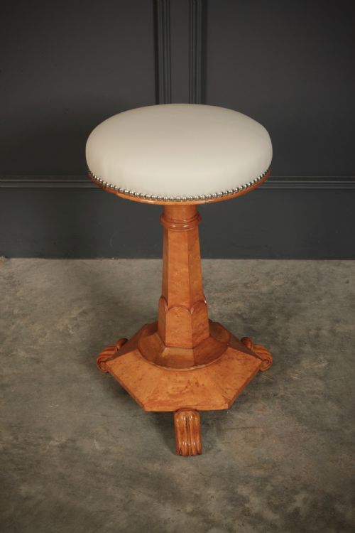 ART DECO BIRDS EYE MAPLE MUSICIANS STOOL