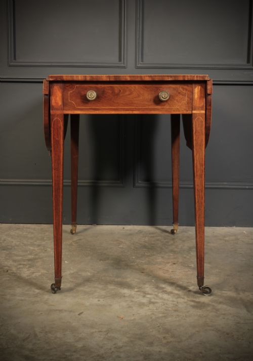 GEORGIAN MAHOGANY INLAID PEMBROKE TABLE - ADDITIONAL PHOTO 7