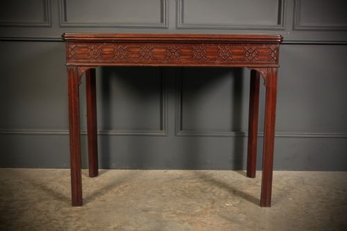 RARE CHINESE CHIPPENDALE MAHOGANY CARD TABLE - ADDITIONAL PHOTO 3
