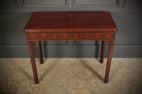 RARE CHINESE CHIPPENDALE MAHOGANY CARD TABLE - ADDITIONAL PHOTO 4