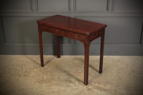 RARE CHINESE CHIPPENDALE MAHOGANY CARD TABLE - ADDITIONAL PHOTO 5