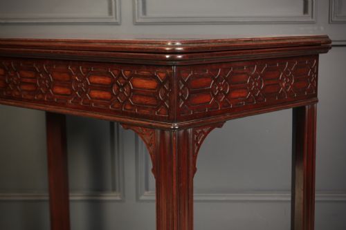 RARE CHINESE CHIPPENDALE MAHOGANY CARD TABLE - ADDITIONAL PHOTO 8