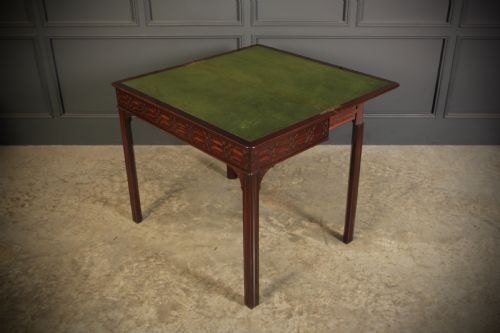 RARE CHINESE CHIPPENDALE MAHOGANY CARD TABLE - ADDITIONAL PHOTO 10