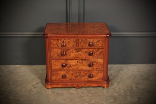 MINIATURE BURR WALNUT APPRENTICE CHEST OF DRAWERS - ADDITIONAL PHOTO 3