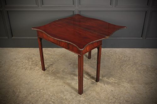 GEORGE IV SERPENTINE SHAPED MAHOGANY TEA TABLE - ADDITIONAL PHOTO 8