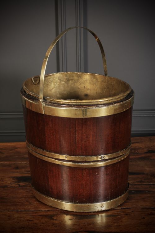 GEORGE III MAHOGANY BRASS PEAT BUCKET - ADDITIONAL PHOTO 1