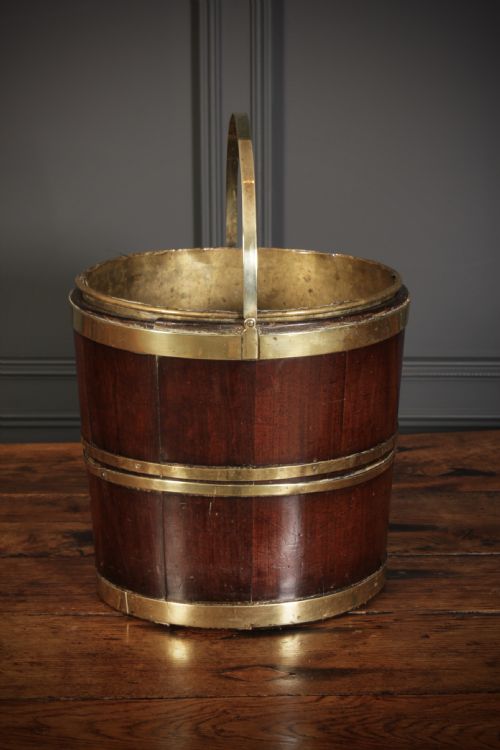 GEORGE III MAHOGANY BRASS PEAT BUCKET - ADDITIONAL PHOTO 2
