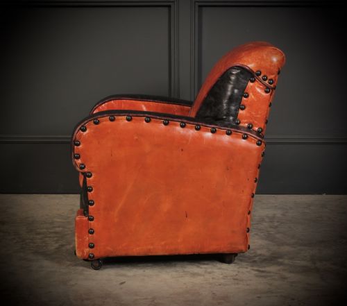 RARE ART DECO STYLE LEATHER CHILDS CLUB CHAIR - ADDITIONAL PHOTO 5