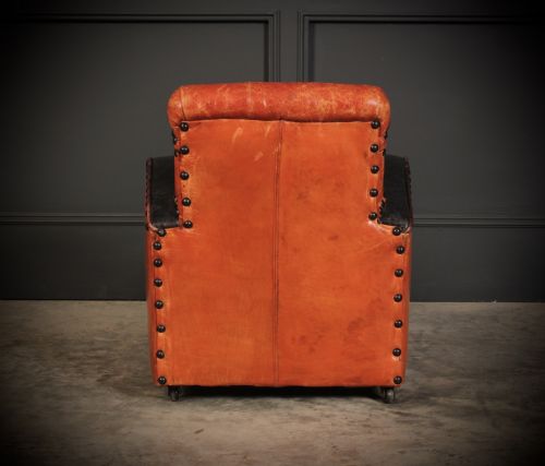 RARE ART DECO STYLE LEATHER CHILDS CLUB CHAIR - ADDITIONAL PHOTO 6
