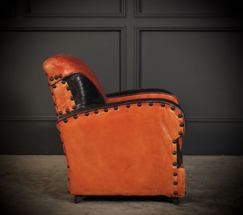RARE ART DECO STYLE LEATHER CHILDS CLUB CHAIR - ADDITIONAL PHOTO 7