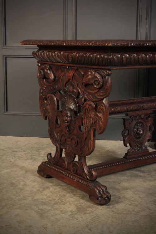 CARVED WALNUT CENTRE TABLE - ADDITIONAL PHOTO 1