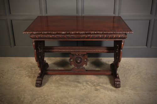 CARVED WALNUT CENTRE TABLE - ADDITIONAL PHOTO 3