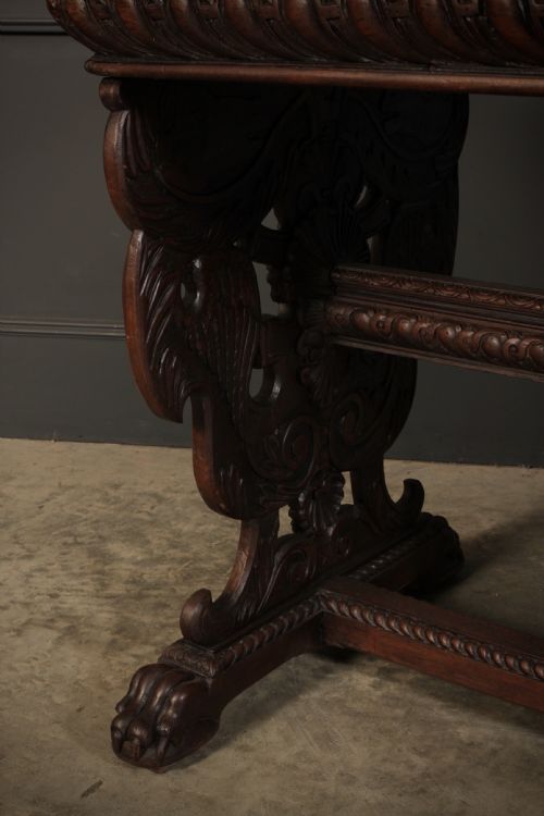 CARVED WALNUT CENTRE TABLE - ADDITIONAL PHOTO 6