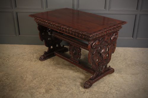 CARVED WALNUT CENTRE TABLE - ADDITIONAL PHOTO 7