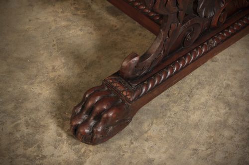 CARVED WALNUT CENTRE TABLE - ADDITIONAL PHOTO 8