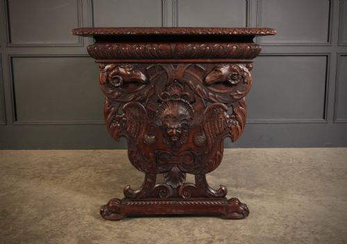CARVED WALNUT CENTRE TABLE - ADDITIONAL PHOTO 9