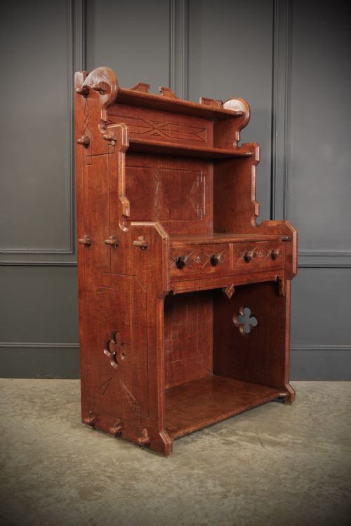 RARE ELM DRESSER BY AUGUSTUS PUGIN - ADDITIONAL PHOTO 1