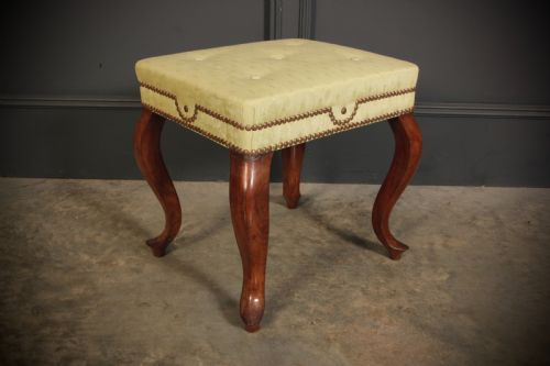 PAIR OF EARLY VICTORIAN MAHOGANY SILK FOOTSTOOLS - ADDITIONAL PHOTO 3