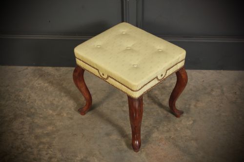 PAIR OF EARLY VICTORIAN MAHOGANY SILK FOOTSTOOLS - ADDITIONAL PHOTO 5