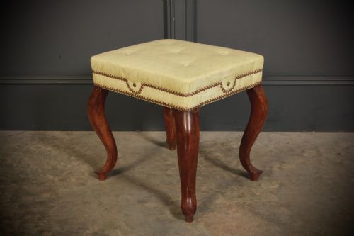 PAIR OF EARLY VICTORIAN MAHOGANY SILK FOOTSTOOLS - ADDITIONAL PHOTO 6