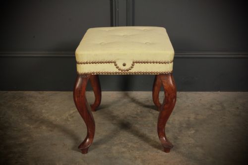 PAIR OF EARLY VICTORIAN MAHOGANY SILK FOOTSTOOLS - ADDITIONAL PHOTO 7