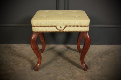 PAIR OF EARLY VICTORIAN MAHOGANY SILK FOOTSTOOLS - ADDITIONAL PHOTO 10