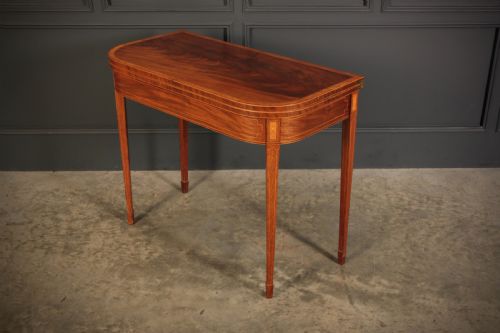 REGENCY INLAID MAHOGANY TEA TABLE - ADDITIONAL PHOTO 4
