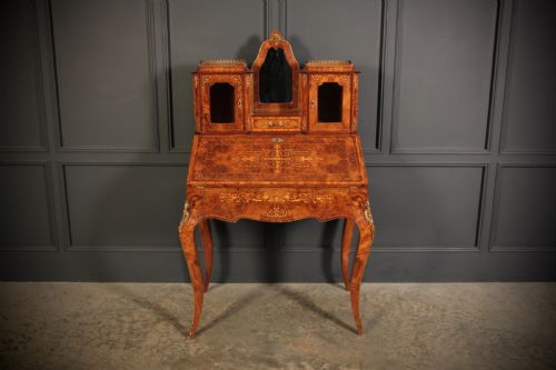 VICTORIAN INLAID BURR WALNUT LADIES WRITING DESK BONHEUR DE JOUR - ADDITIONAL PHOTO 1