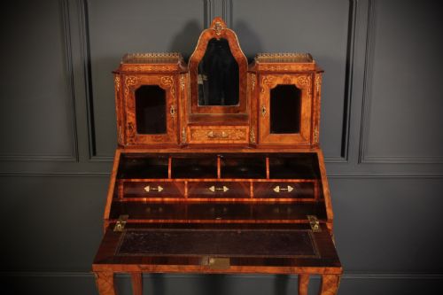VICTORIAN INLAID BURR WALNUT LADIES WRITING DESK BONHEUR DE JOUR - ADDITIONAL PHOTO 2